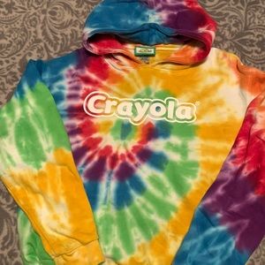 Crayola tie-dye kids hoodie unisex size youth large